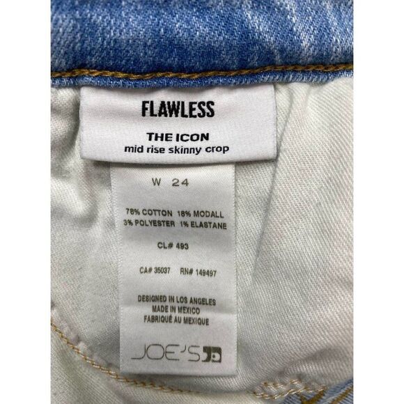 Joe's The Icon Skinny Jeans 24 Blue Women's Cropped Cut-Hem‎ Mid-Rise NEW - Picture 10 of 15